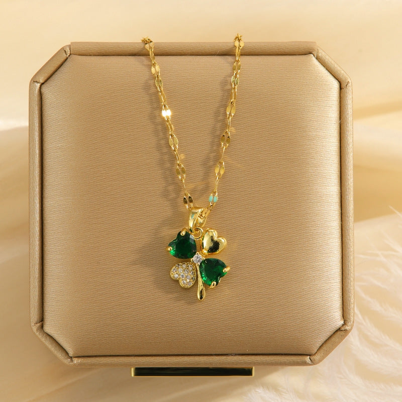 Zircon Green Diamond Copper Based Pendant